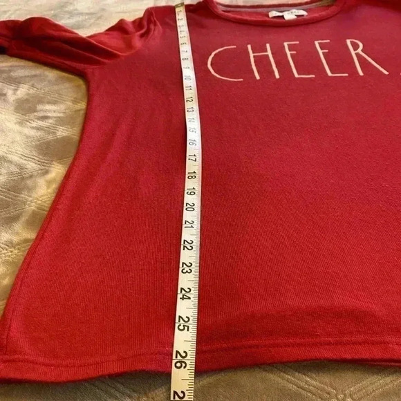 Rae Dunn Long Sleeve Red Shirt with Cheer on the Front. Size Large. - Picture 7 of 9